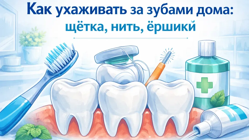 Как ухаживать за зубами дома: щётка, нить, ёршики